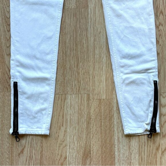 Rag & Bone Bright White Ankle Zip Skinny Jeans - Picture 4 of 14